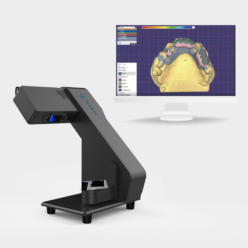 YUCERA डेंटल लैब स्कैनर CAD CAM 3D ऑटो स्कैनिंग 20s स्कैन समय 2 x 3.0MP कैमरा रिज़ॉल्यूशन