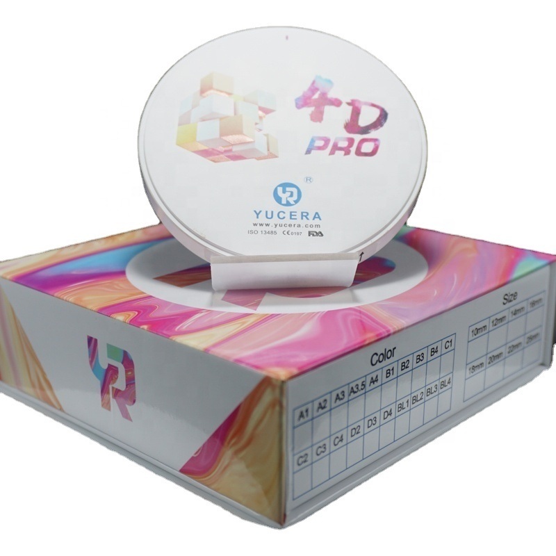 Yucera 4D Plus Pre-shaded Multilayer Zirconia Blocks Dental Implant Orthodontic Materials Multilayer Zirconia 8 Layers