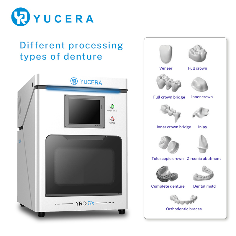 Yucera Newly Released Universal Cam Dry Lab Equipment 5 Axis Zirconia Equipments Dental Milling Machine