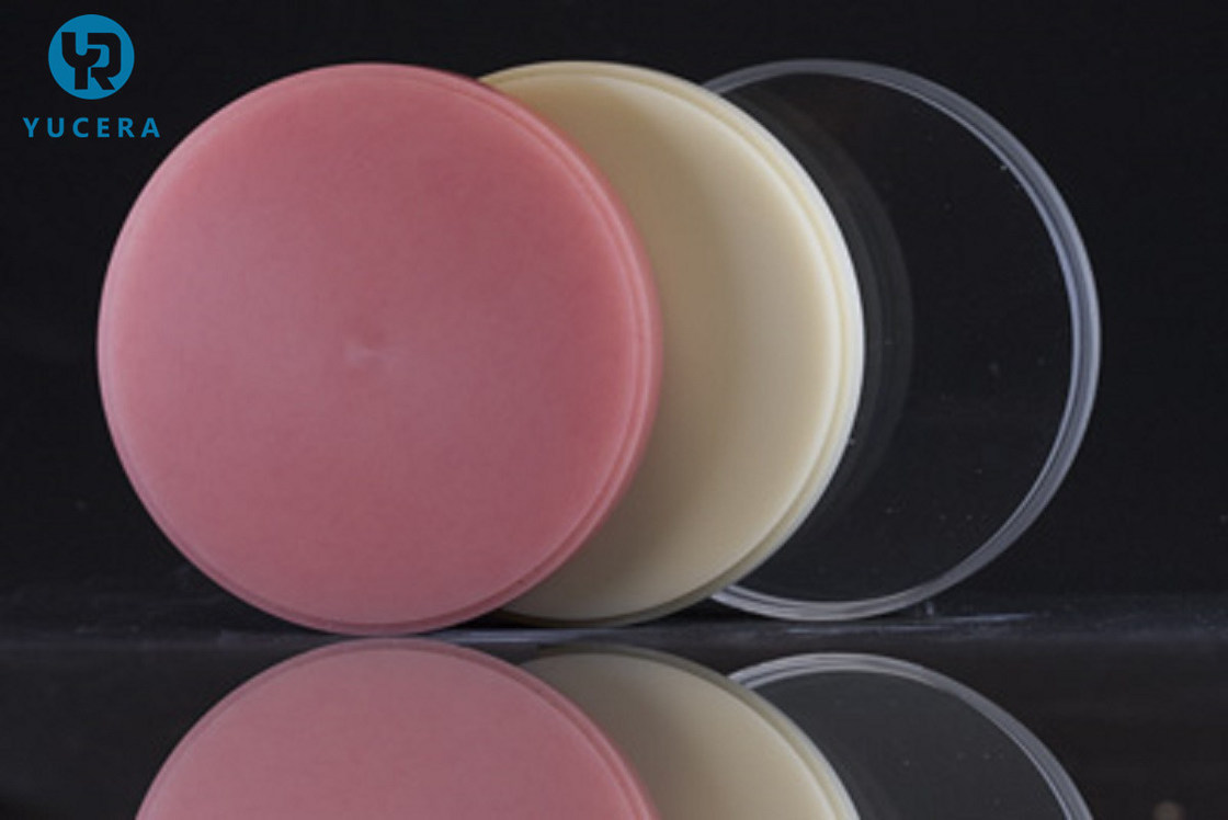 YUCERA PMMA डेंटल लैब उपभोग्य वस्तुएं ओपन CAD CAM मिलिंग सिस्टम के लिए डेंटल PMMA डिस्क मिलिंग मशीन के लिए डेंटल PMMA ब्लॉक्स