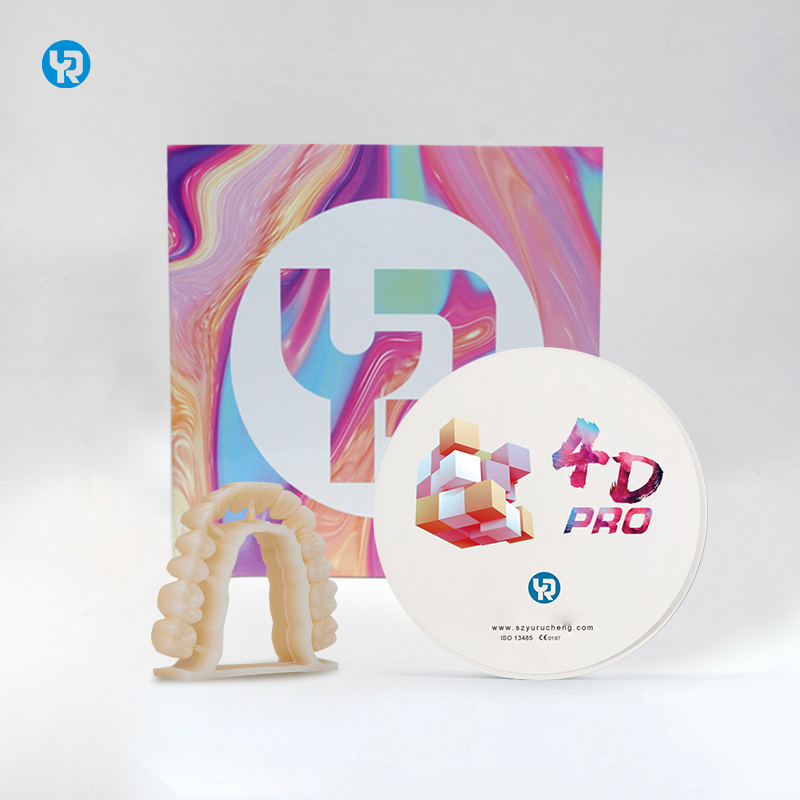 YR 98mm ज़िरकोनिया ब्लॉक्स शेड 4D प्रो कृत्रिम दांत डेंटल मिलिंग और सिंटरिंग के लिए